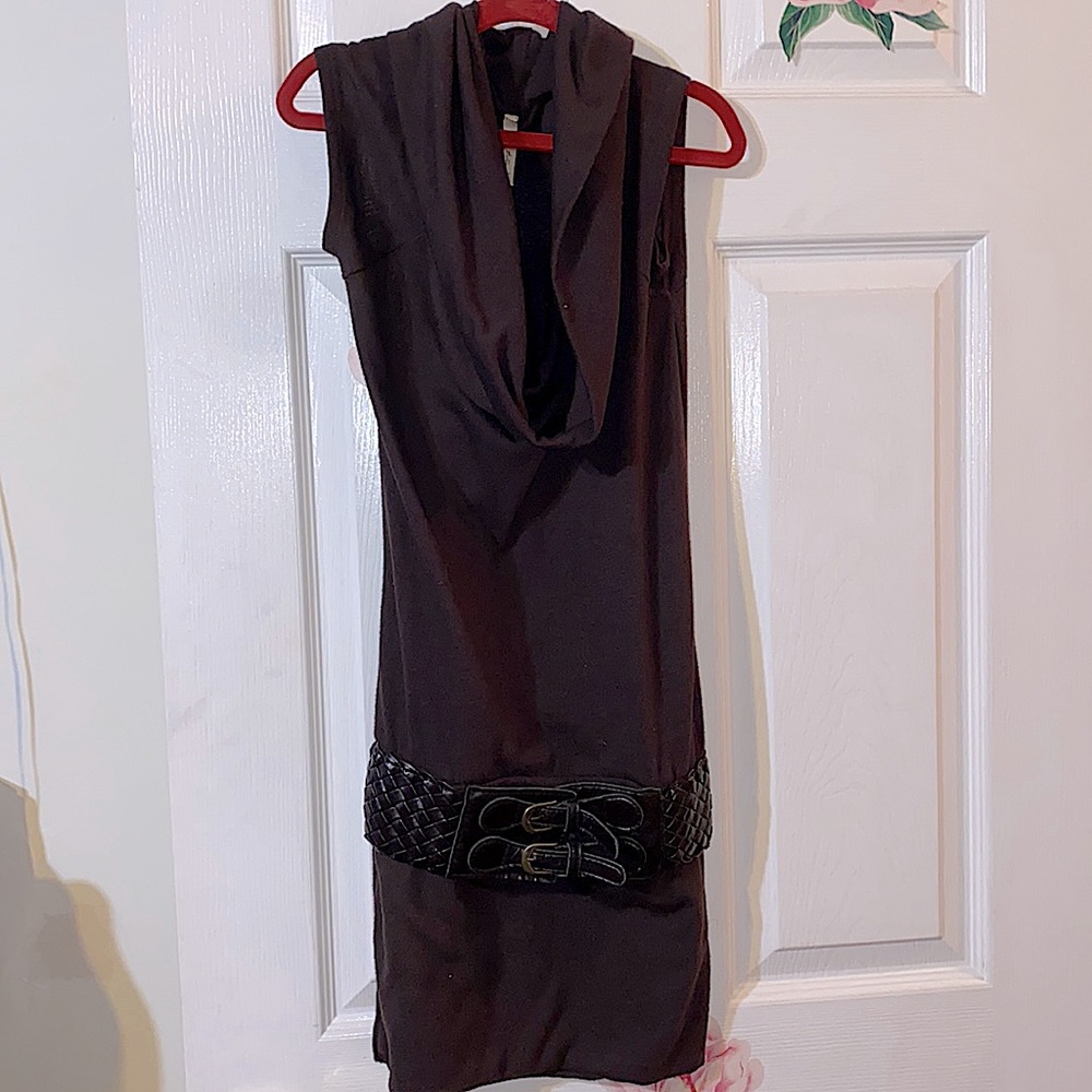 Brown Mini dress with belt
